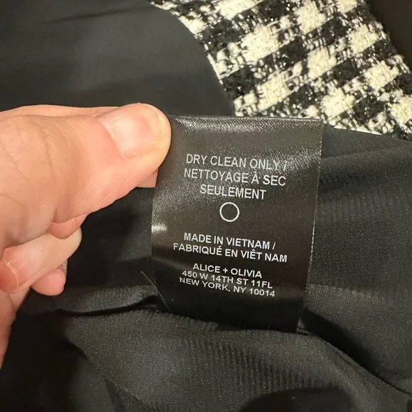 Alice + Olivia Black and White Velia Houndstooth Mini Dress - Picture 9 of 11